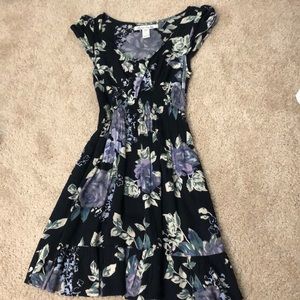 Floral shirt sleeve dress